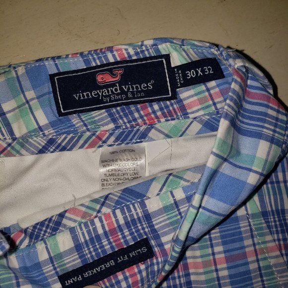 VINEYARD VINES MENS SLIM FIT PLAID BREAKER PANTS - SIZE 30x32 - Picture 3 of 6